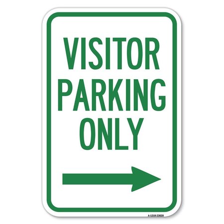 SIGNMISSION Reserved Parking Sign Visitor Parking On Heavy-Gauge Aluminum Sign, 12" x 18", A-1218-23020 A-1218-23020